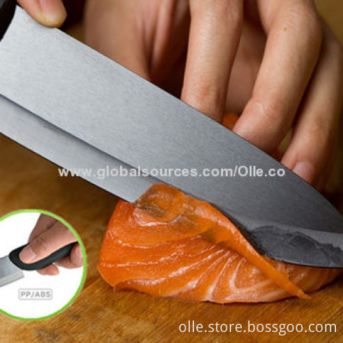 Black Blade Ceramic Knife with Red Metallic Painting ABS Handle